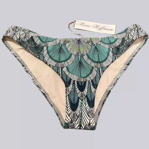 Mara Hoffman Anthropologie Classic Feather Turquoise Bikini Bottoms Size Small